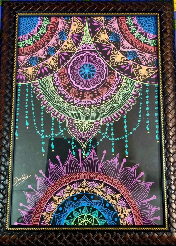 Mandala art #4 (11.5" x 16" including frame)