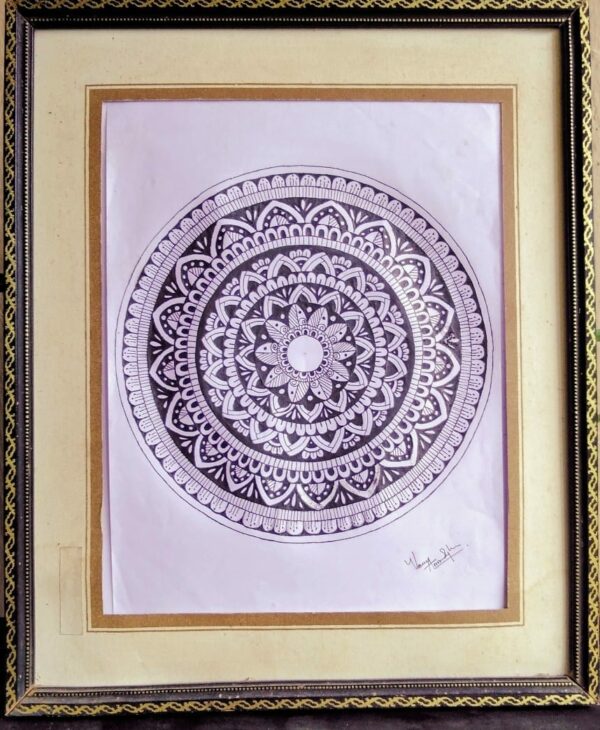 Traditional Mandala - Mandala art (Size A4)[Frame not Included]