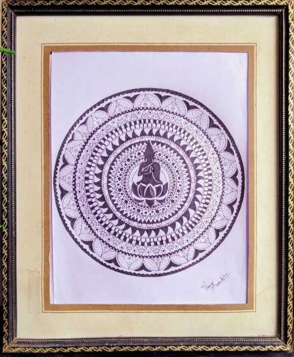 Lord Buddha - Mandala Art (Size A4) [Frame not Included]