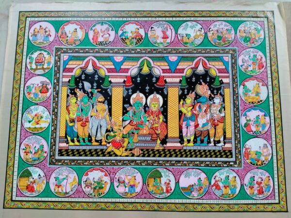 Ramayana Story - Pattachitra painting (40" x 30")