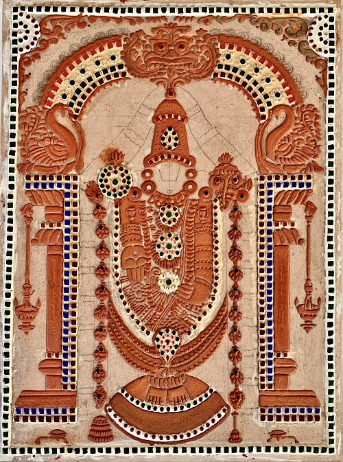 Balaji Tanjore Painting, Clay Relief Work, Artist Senthil Vel