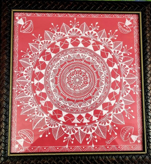 Fusion - Indian art (13" x 14" including frame)