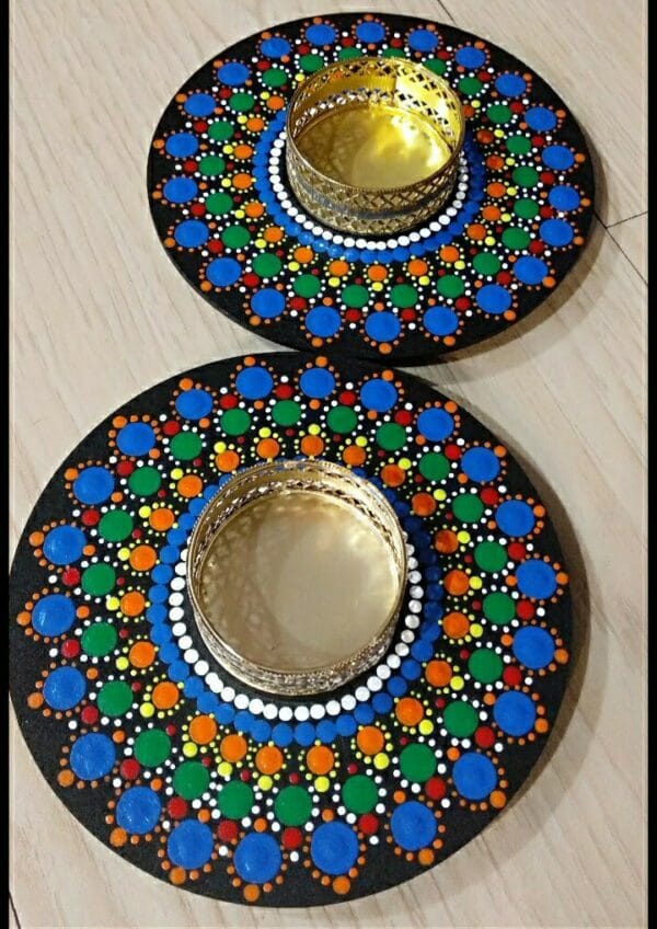 Candle Holder - Dot Mandala - Indian Handicraft - Navnita - 08