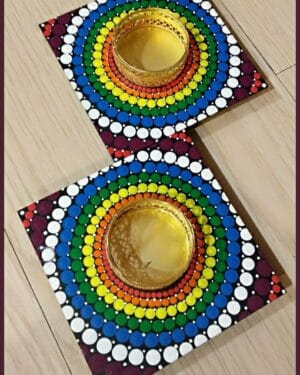 Candle Holder - Dot Mandala - Indian Handicraft - Navnita - 09