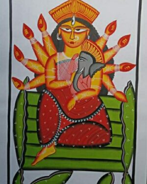 Ganesh Janani - Kalighat painting - Jahuran Chitrakar - 02