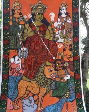 Maa Durga - Kalighat painting - Semaruddin - 04