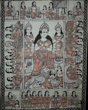 Maa Durga - Kalighat painting - Semaruddin - 07