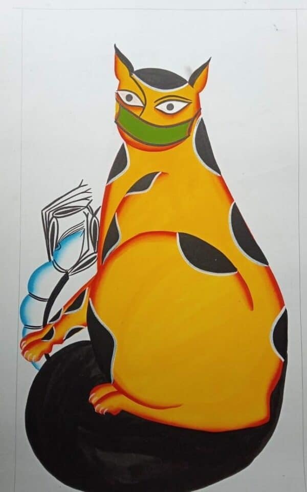 Billi - Kalighat painting - Rahim Chitrakar - 01