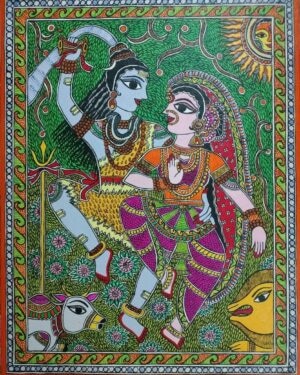 Shiva Parvati - Madhubani - Nalinee - 01