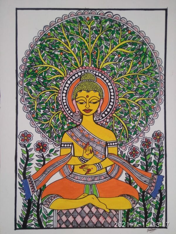 Lord Buddha #2 - Madhubani - Nalinee - 09