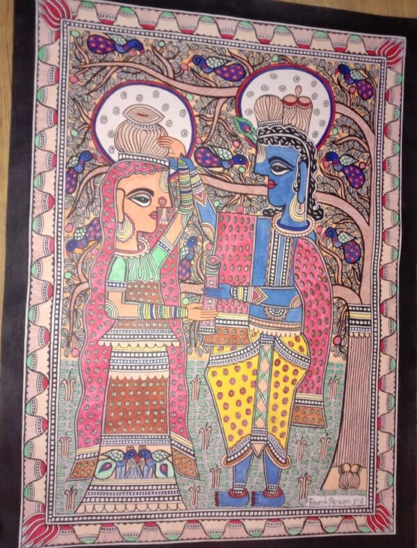 RadhaKrishna - Madhubani painting - Rakesh Paswan - 06