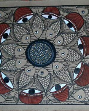 Fishes - Pattachitra painting - Amiruddin Chitrakar - 07