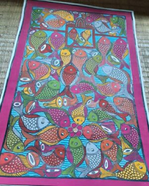 Fish marriage - Pattachitra painting - Amiruddin Chitrakar - 14