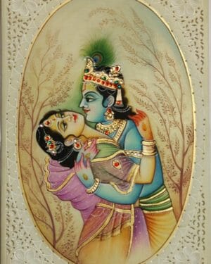 Radha Krishna - Rajasthani Miniature - Mukesh Kumar - 06