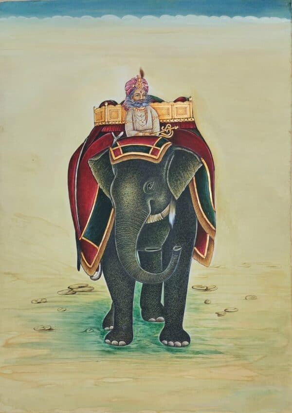 Royal Elephant - Rajasthani Miniature - Mukesh Kumar - 08