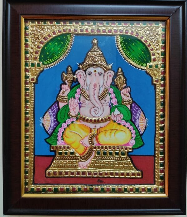 Vinayakar - Tanjore painting (10" x 12" including frame )