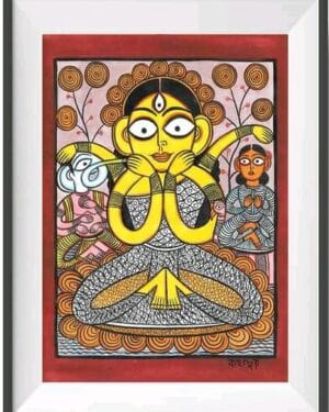 Maa Durga - Kalighat painting - Bahadur - 03