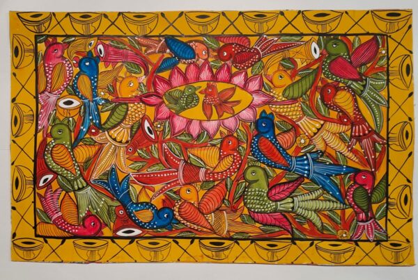 Bird marriage - Pattachitra painting - Bahadur - 08