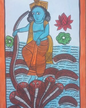 Kaliamardhan - Kalighat painting - Jamal Chitrakar - 04