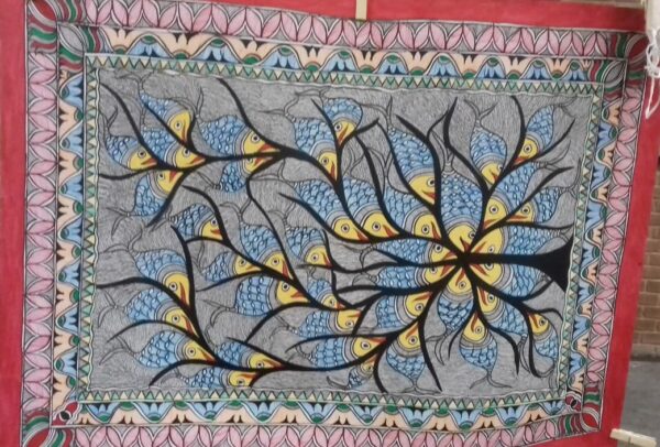 Fishes - Madhubani painting - Sharvan Paswan - 06