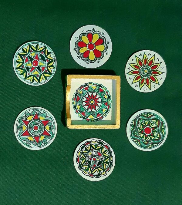 Tea coasters - Manjusha art - Indian handicraft - Varsha Kumari - 05