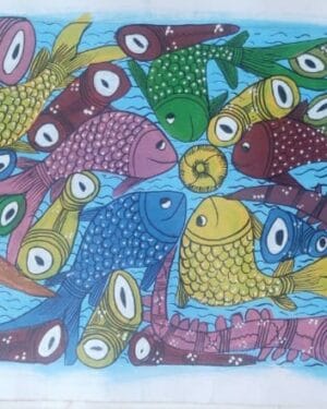 Fish marriage - Pattachitra - Gura Chitrakar - 08