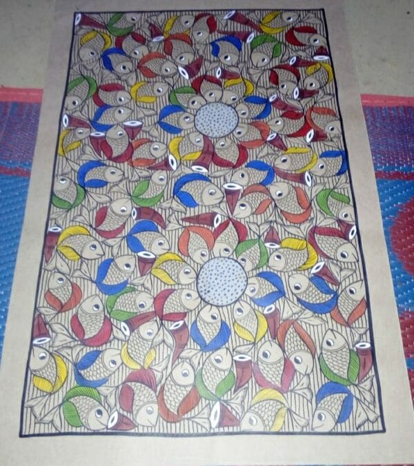 Fish marriage - Pattachitra painting - Ayesa Chitrakar - 07