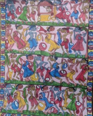 Tribal dance - Pattachitra painting - Mamata Chitrakar - 05