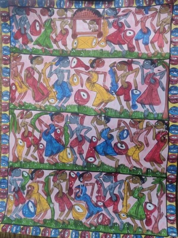 Tribal dance - Pattachitra painting - Mamata Chitrakar - 05