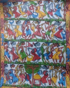 Tribal dance - Pattachitra painting - Mamata Chitrakar - 06