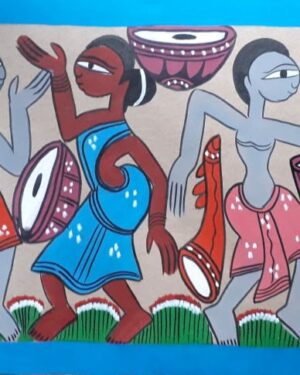 Tribal dance - Patua art - Amena Chitrakar - 01