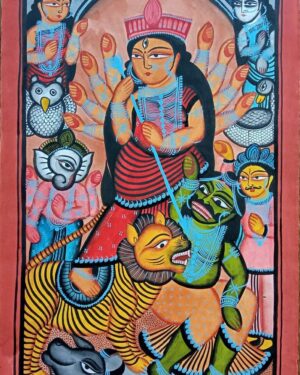 Maa Durga - kalighat painting - Layala Chitrakar - 05