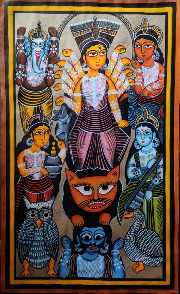 Durga Kalighat Pat Art Rahman Chitrakar 09