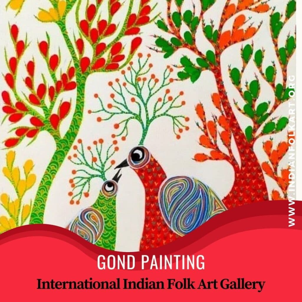 Gond Painting Indian Folk Art Gallery 01