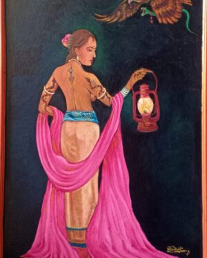 Lady with the lamp - Indian Art - Pooran Poori - 12