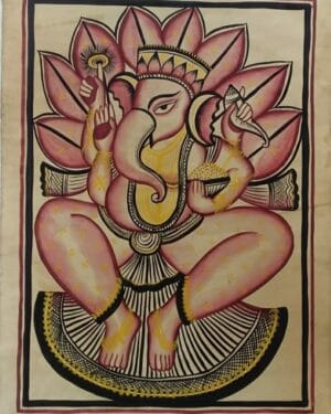 ganesha - Kalighat painting - Farid Chitrakar - 01