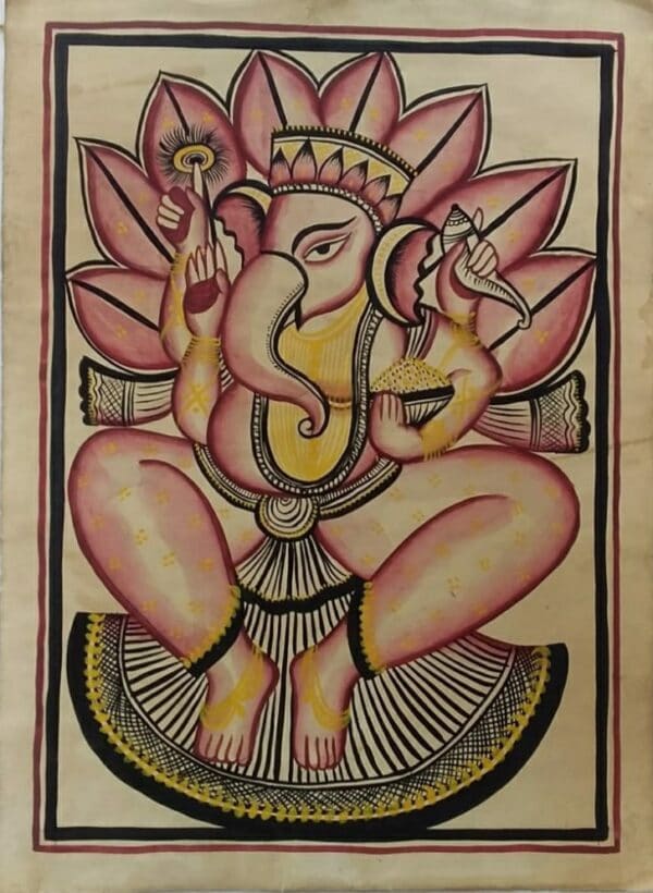 ganesha - Kalighat painting - Farid Chitrakar - 01