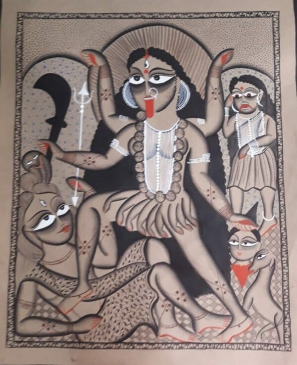 Jai Maa Kali - Kalighat painting - Samir Chitrakar - 03