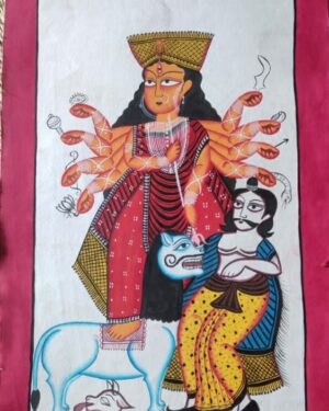 Maa Durga Kalighat Painting Susovan Chitrakar 06