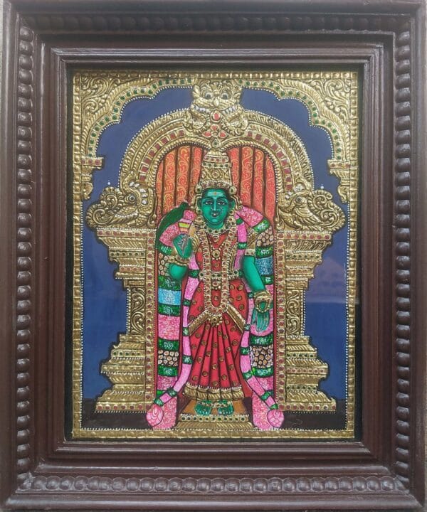 Shri Meenakshi Amman Tanjore Painting Size:15*12"