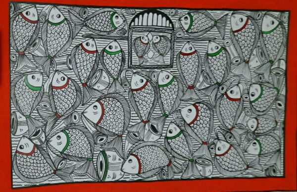 Fish marriage - Pattachitra - Guljhan Chitrakar - 01