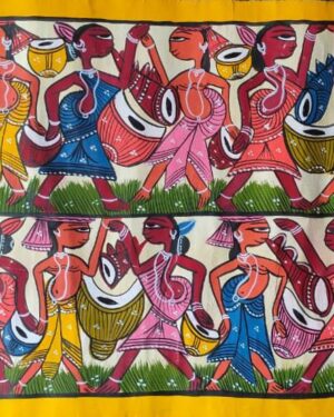 Tribal dance - Patua-Pattachitra painting - Arati - 08