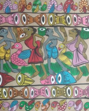 Tribal dance - Patua-Pattachitra painting - Sarabala - 02