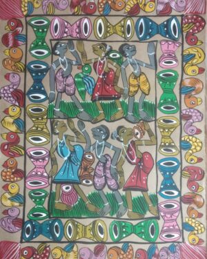 Tribal dance - Patua-Pattachitra painting - Sarabala - 08