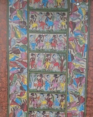 Tribal dance - Patua-Pattachitra painting - Sitara Chitrakar - 05