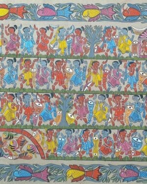 Tribal dance - Patua-Pattachitra painting - Sitara Chitrakar - 09