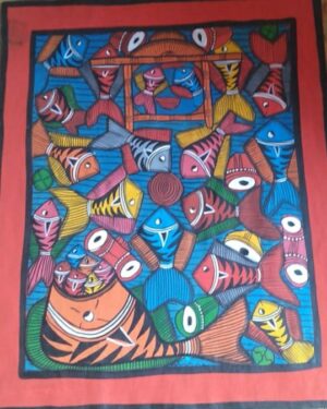 Fish marriage - Patua-Pattachitra painting - Soniya Chitrakar - 01