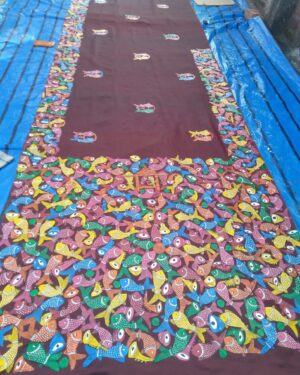 Patua art Handpainted saree - Indian handicraft - Soniya Chitrakar - 01