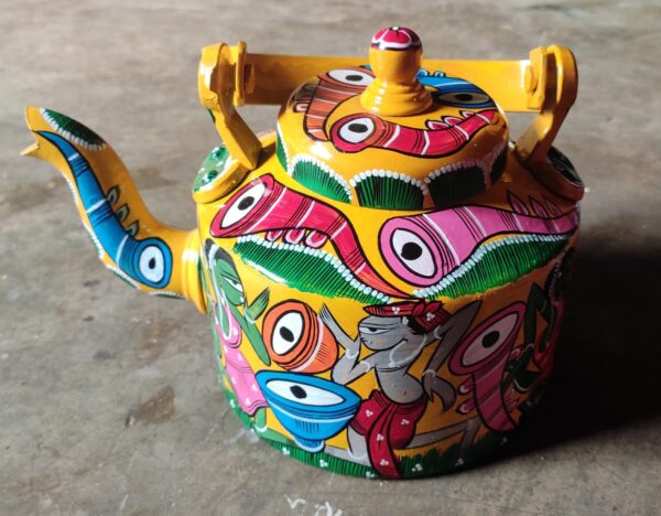 Patua art handpainted kettle - Indian handicraft - Mabiya - 03