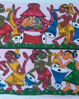 Tribal dance - Patua-Pattachitra painting - Jahanara Chitrakar - 01